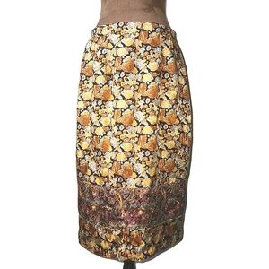 Vintage Umi Collections Anne Crimmins 100% Silk Skirt Floral Paisley Size 12‎